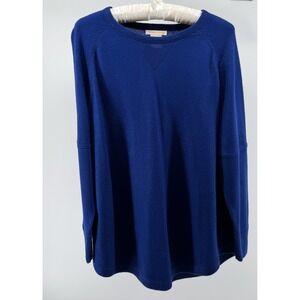 Sweet Romeo Sweatr XL Blue Knit Pullpover Soft Cozy Casual Relaxed Fit Cottage